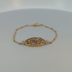 Florales Armband mit Diamanten ca. 0,09ct